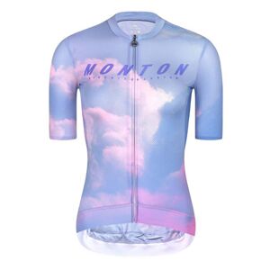MONTON Cyklistický dres s krátkym rukávom - EVENINGGLOW LADY - ružová/svetlo zelená/fialová M