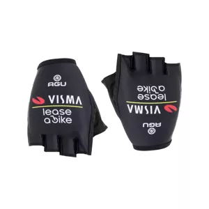 AGU Cyklistické rukavice krátkoprsté - REPLICA VISMA | LEASE A BIKE 2024 - čierna L