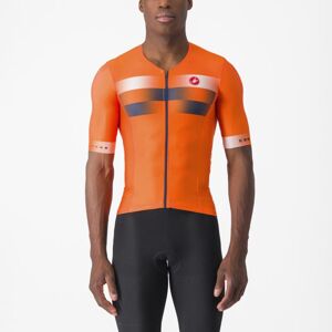 CASTELLI Cyklistický dres s krátkym rukávom - FREE SPEED 2 RACE - oranžová/modrá 2XL