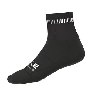 ALÉ Cyklistické ponožky klasické - LOGO Q-SKIN  - čierna/biela L